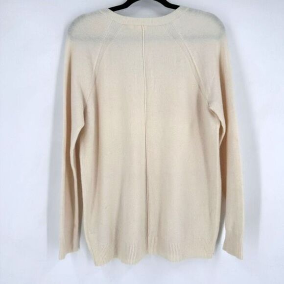 Gap Cashsoft V Neck Long Lightweight Pullover Sweater Size Small Cream Ivory - Picture 2 of 7